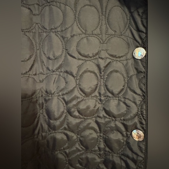 Quilted Coach black jacket tan interior size L women - Picture 6 of 7